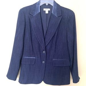 Navy Blue Coldwater Creek Lined Blazer size 8